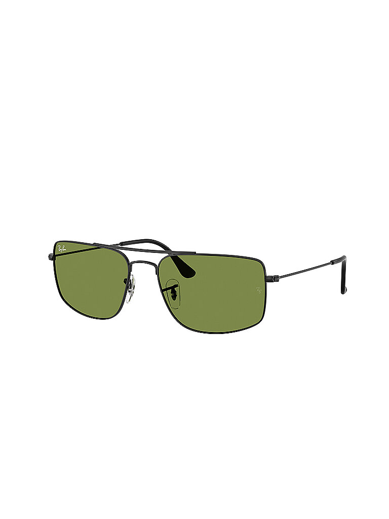 Ray - Ban Unisex Ray - Ban RB3779 EXPLORER 3 002/4E Sonnenbrillen Metall Schwarz Grün Quadratisch Normal