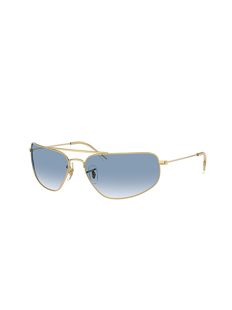 Ray - Ban Unisex Ray - Ban RB3780 001/3F Sonnenbrillen Metall Gold Blau Quadratisch Normal Nuanciert