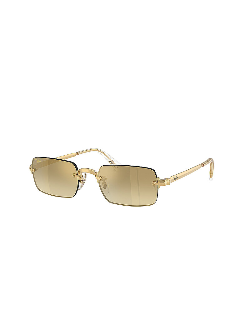 Ray - Ban Unisex Ray - Ban A$AP Rocky RB3928 001/7I Sonnenbrillen Metall Gold Braun Rund Normal Nuanciert