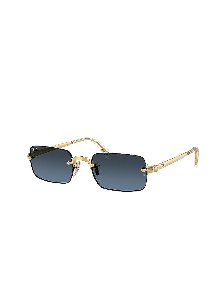Ray - Ban Unisex Ray - Ban A$AP Rocky RB3928 001/S2 Sonnenbrillen Metall Gold Blau Rund Normal Nuanciert