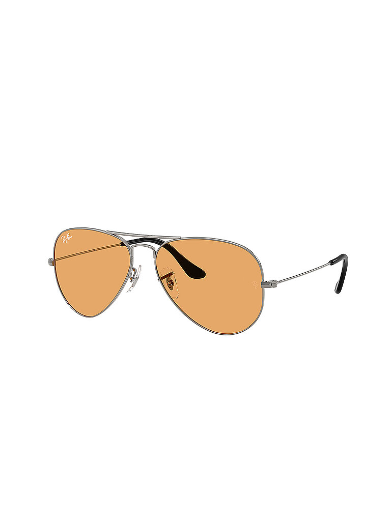 Ray - Ban Unisex Ray - Ban RB3025 AVIATOR 004/33 Sonnenbrillen Metall Grau Orange Pilot Normal