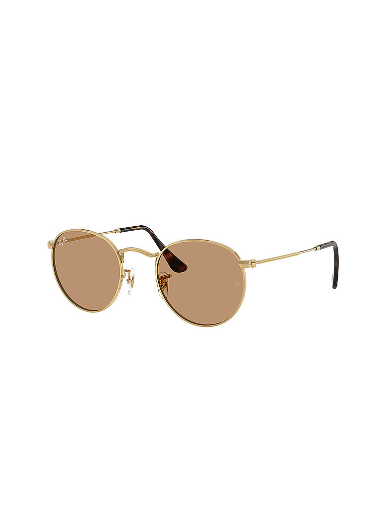 Ray - Ban Herren Ray - Ban RB3447 ROUND METAL 001/53 Sonnenbrillen Metall Gold Braun Rund Normal