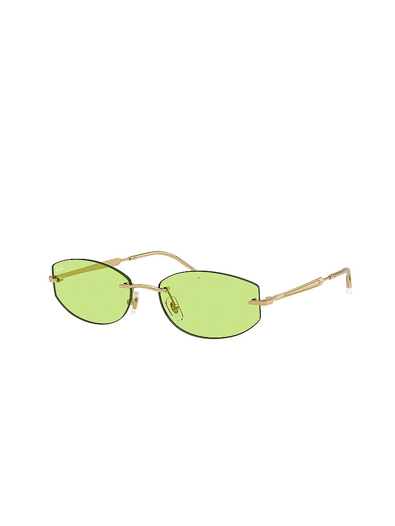 Ray - Ban Unisex Ray - Ban RB3792 001/2 Sonnenbrillen Metall Gold Grün Geometrisch Normal