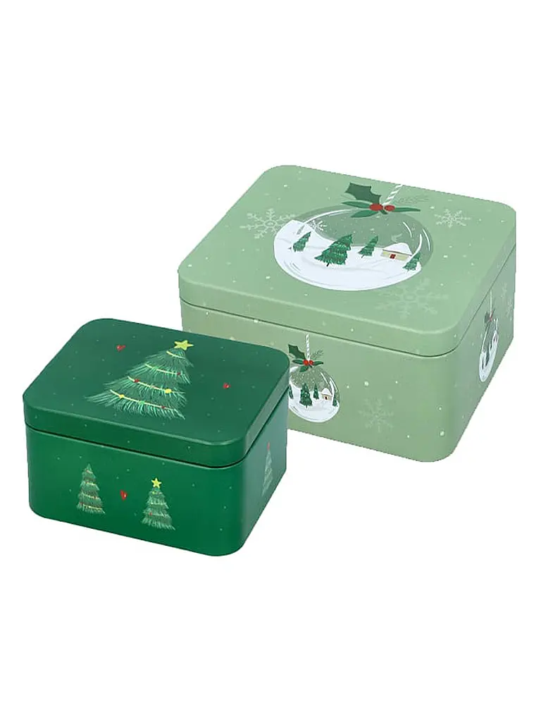 RBV BIRKMANN | Keksdose Set 2tlg. klein CHRISTMAS TREE Gruen | hellgrün