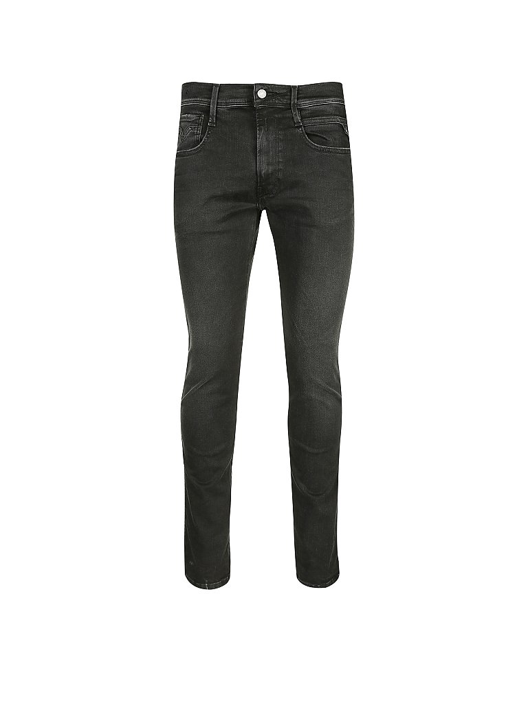 Replay Herren Jeans Anbass Slim-Fit Hyperflex mit Stretch, Schwarz (Black 098), 32W/34L