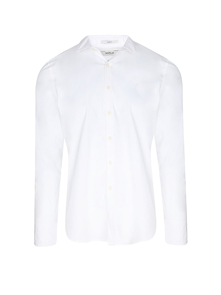 REPLAY Hemd Slim Fit weiss | L