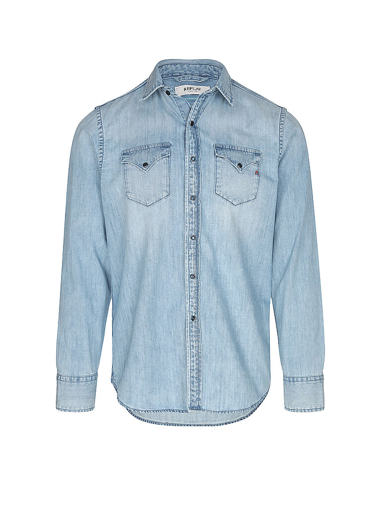 REPLAY Jeanshemd  blau | L