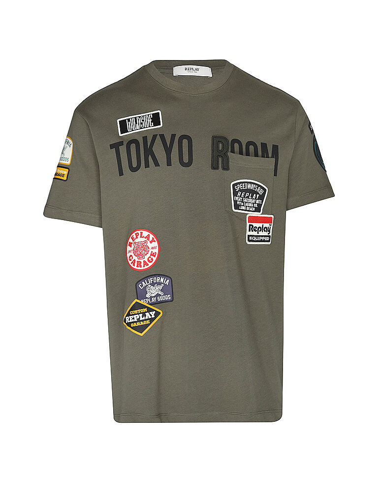 REPLAY T-Shirt  olive | L