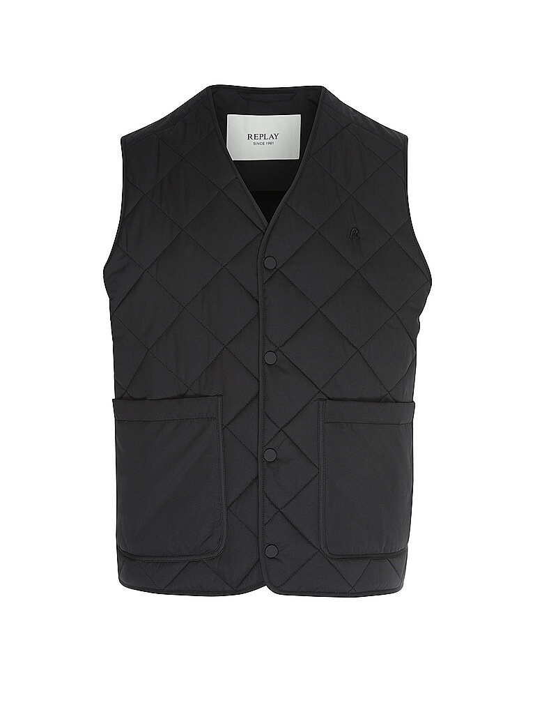 REPLAY Steppgilet  schwarz | L