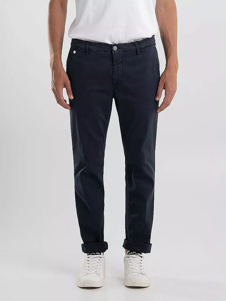 REPLAY | Chino Regular Fit " Benni " Hyperflexx | blau