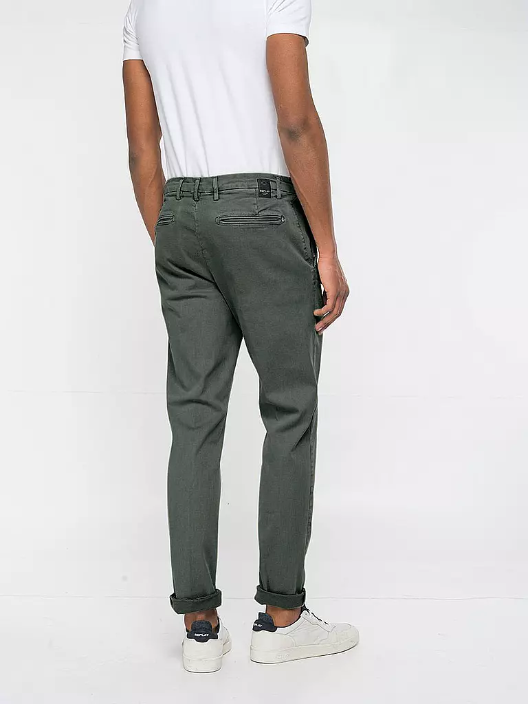 REPLAY | Chino Regular Fit " Benni " Hyperflexx | olive