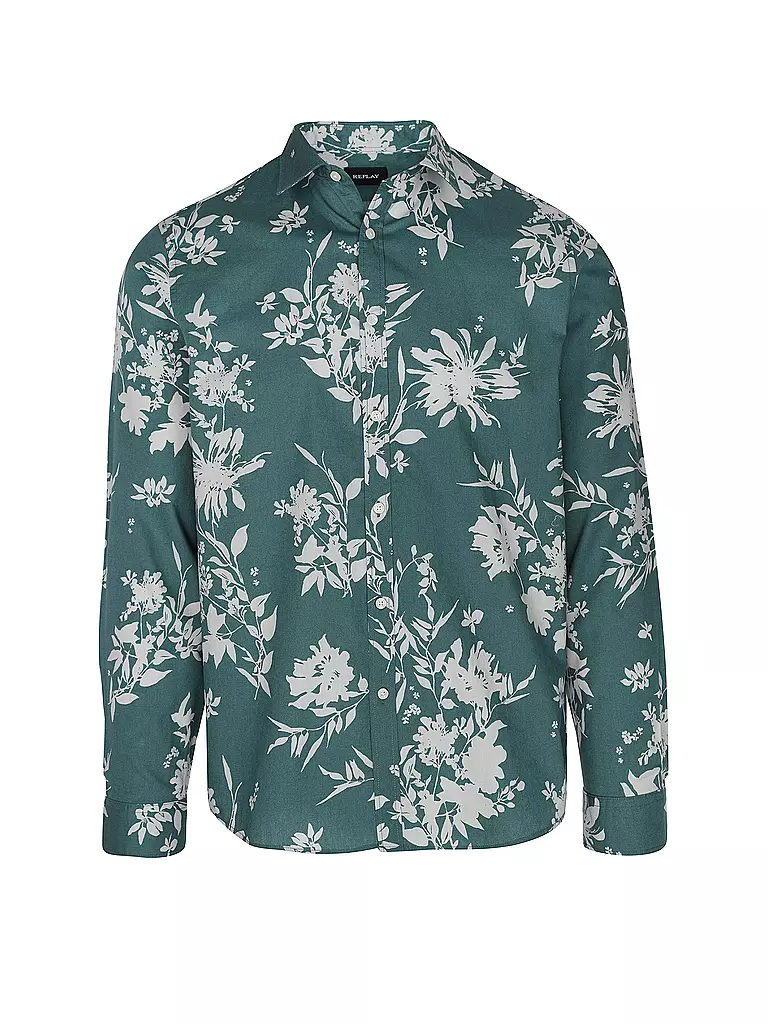 REPLAY | Hemd Slim Fit  | petrol