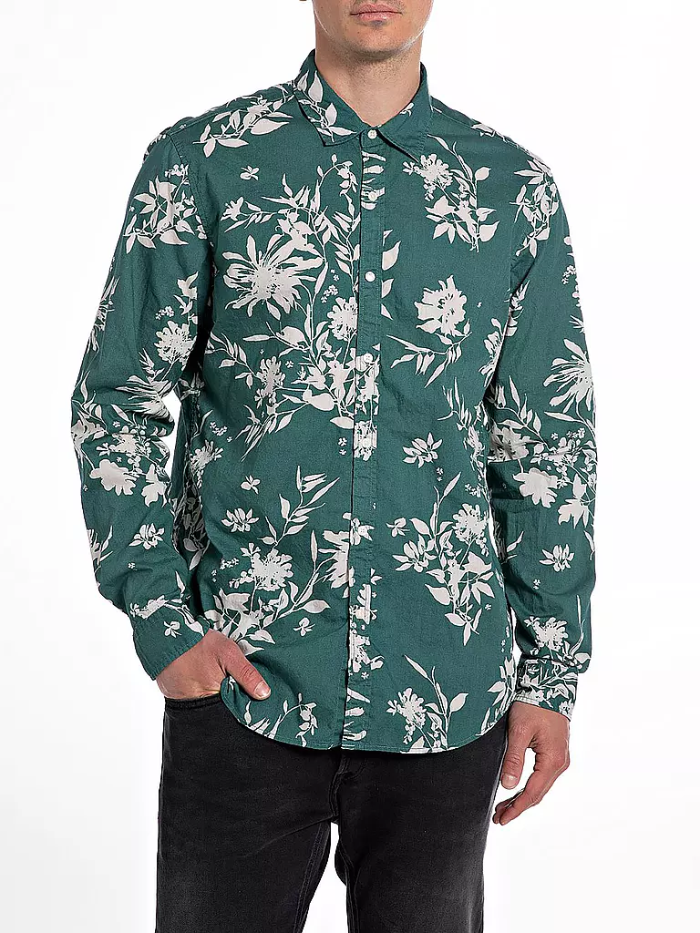 REPLAY | Hemd Slim Fit  | petrol