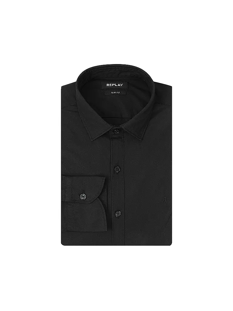 REPLAY | Hemd Slim Fit | schwarz