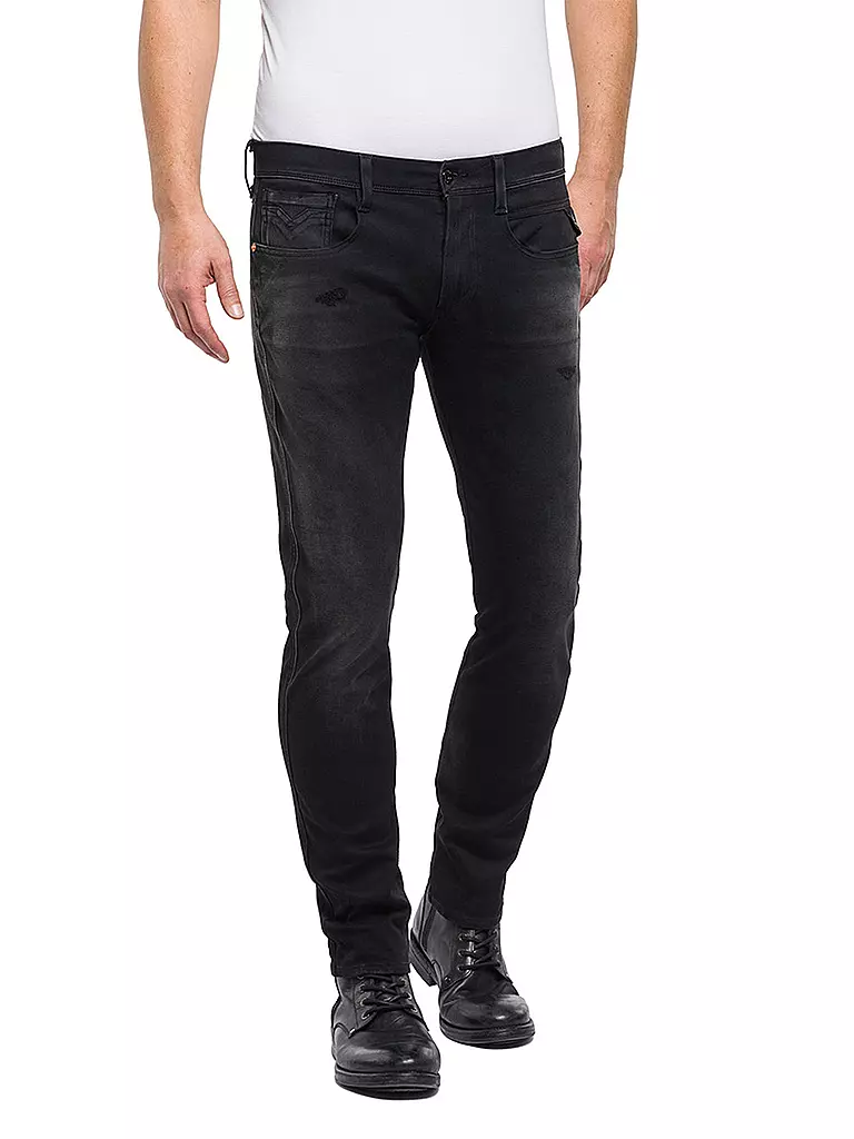 REPLAY | Jeans Slim Fit ANBASS HYPERFLEX PLUS | schwarz