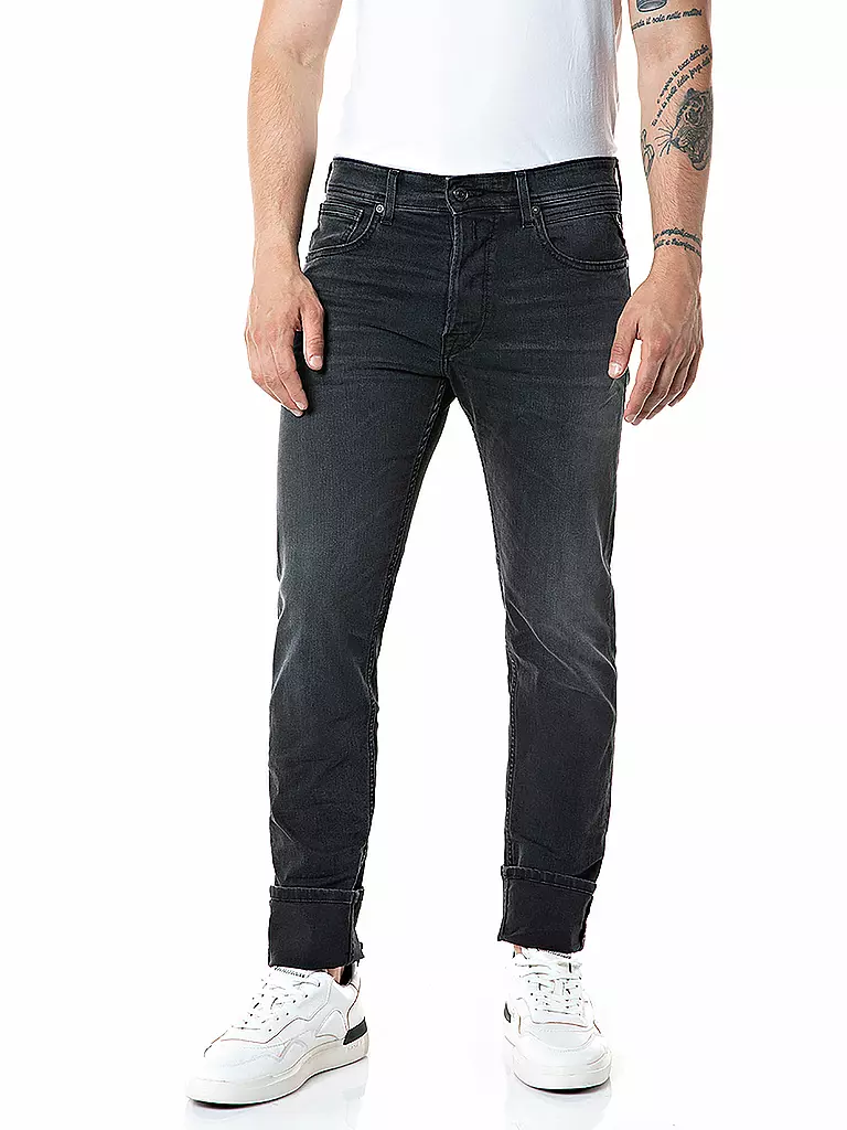 REPLAY | Jeans Straight Fit " Grover " | schwarz