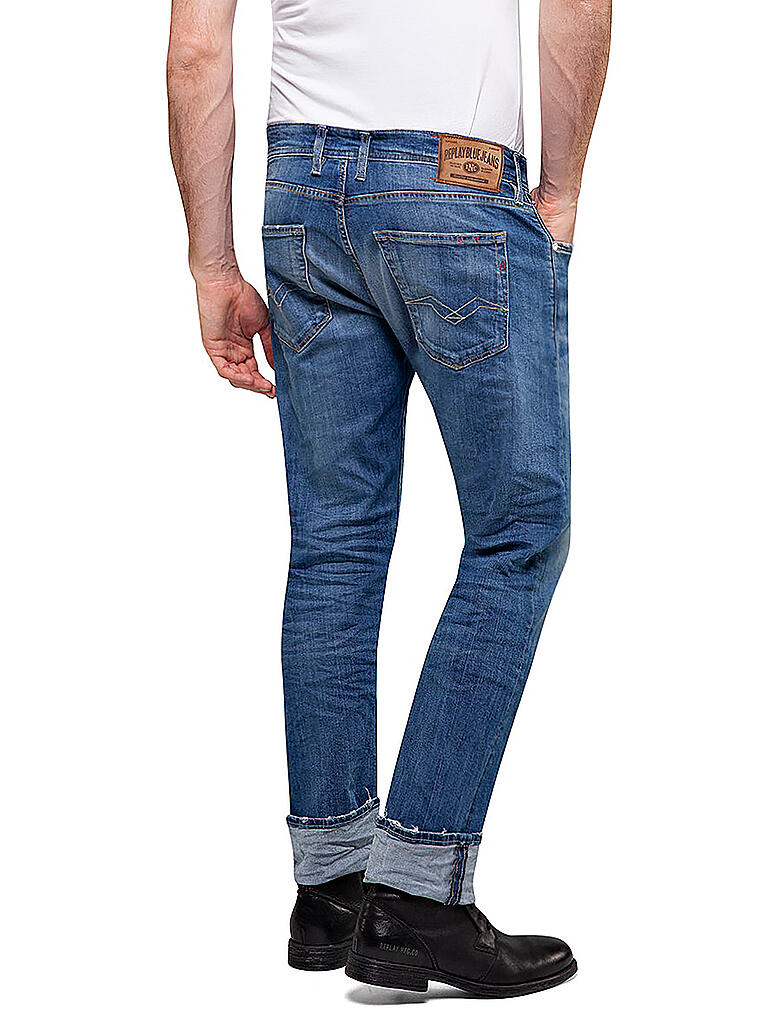 Replay Grover Touch Jeans Uomo - Regular Slim Con Gamba Dritta - Denim Super Soft Indigo Stretch - Collezione Touch