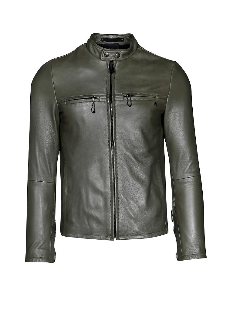 REPLAY | Lederjacke | grün