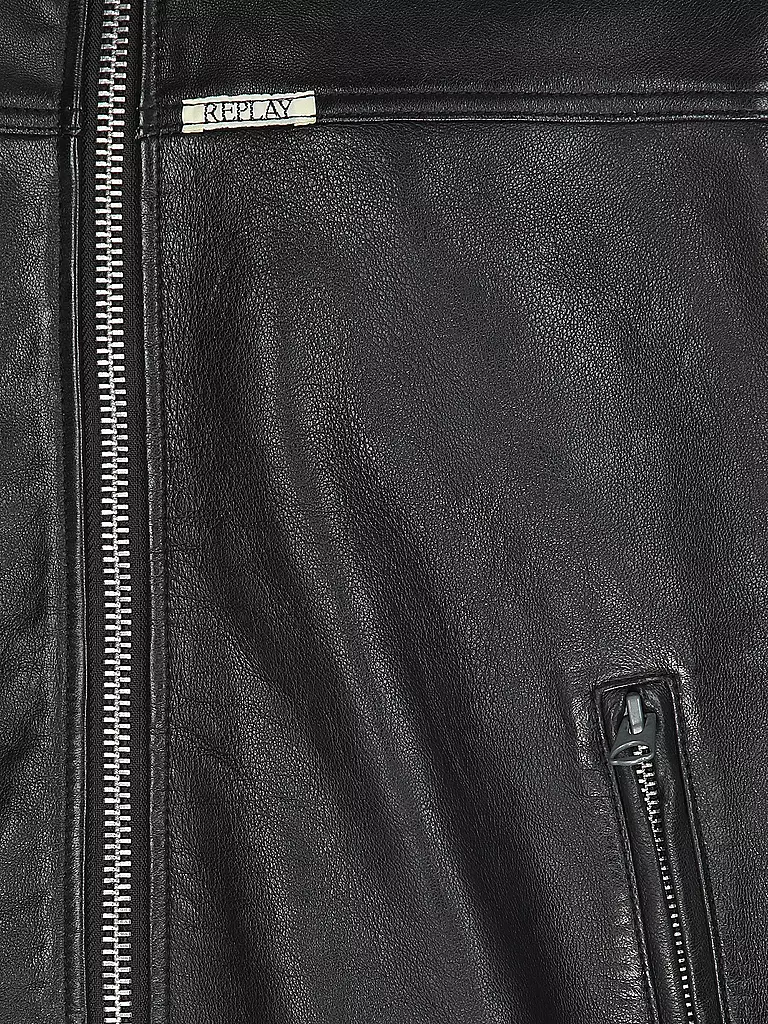 REPLAY | Lederjacke | schwarz