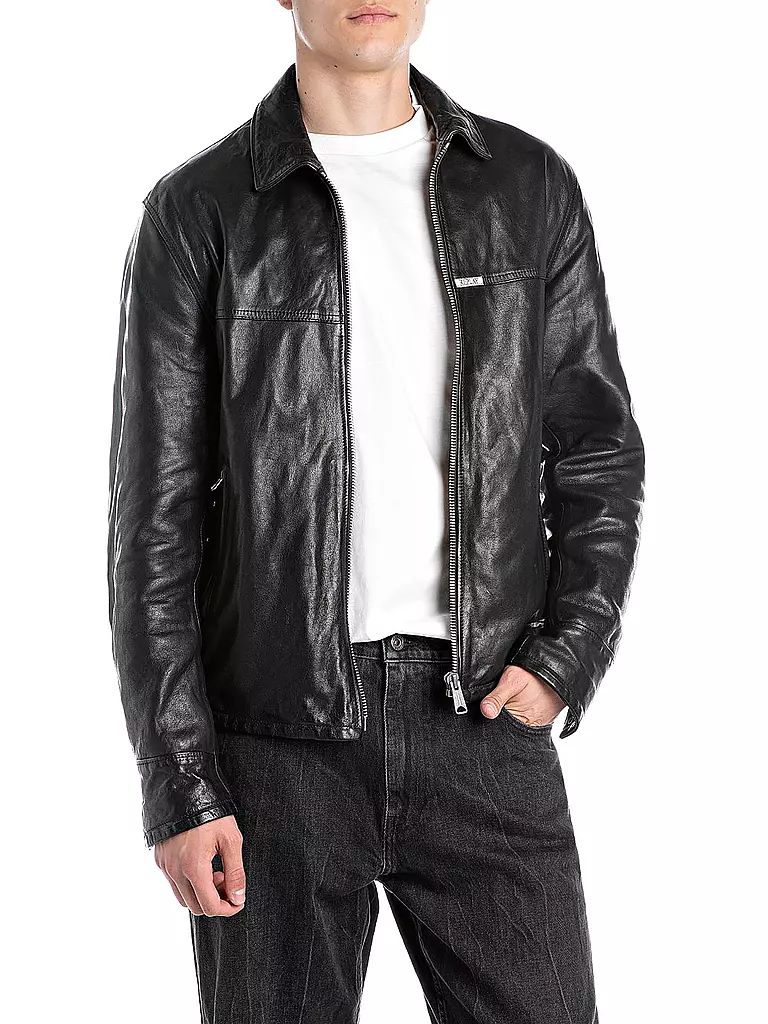 REPLAY | Lederjacke | schwarz