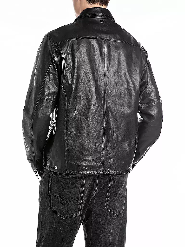 REPLAY | Lederjacke | schwarz