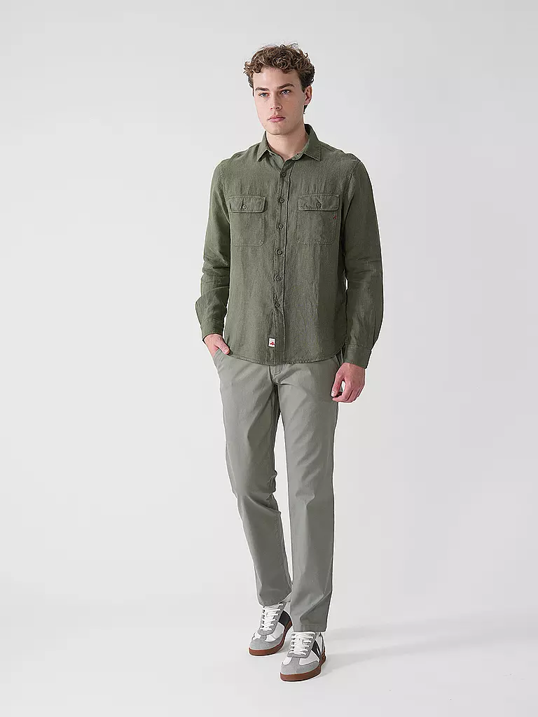 REPLAY | Leinenhemd Regular Fit  | olive