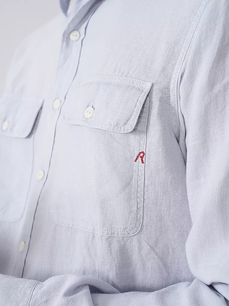 REPLAY | Leinenhemd Regular Fit  | hellblau