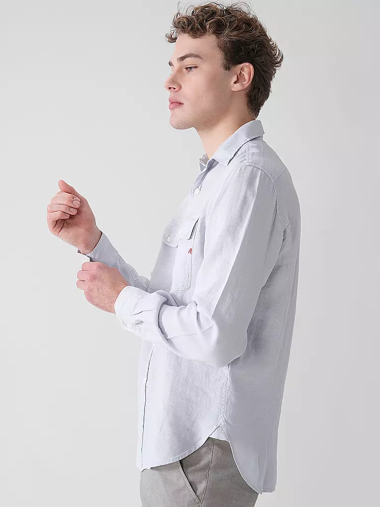 REPLAY | Leinenhemd Regular Fit  | hellblau