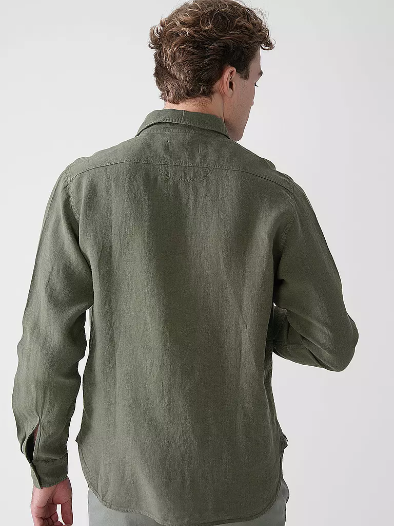 REPLAY | Leinenhemd Regular Fit  | olive