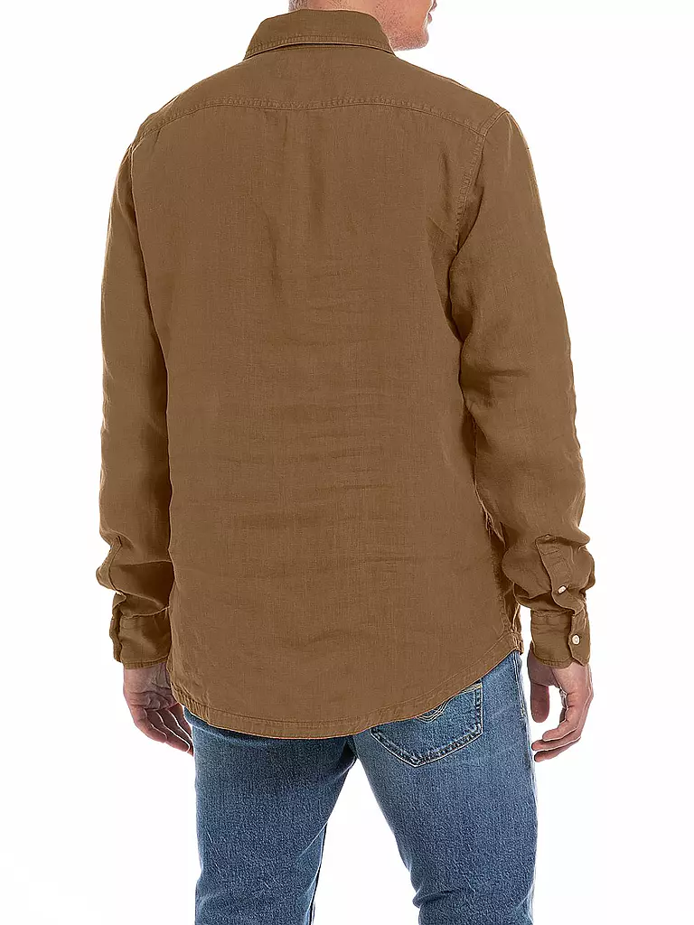 REPLAY | Leinenhemd Regular Fit | olive