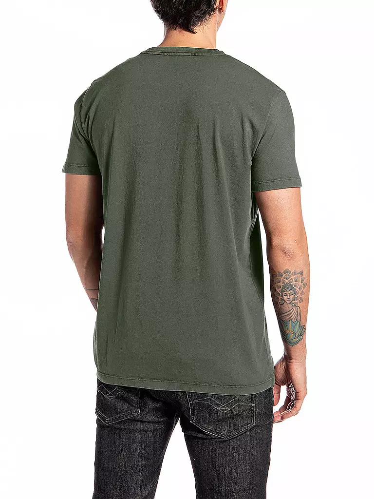 REPLAY | T-Shirt  | dunkelgrün