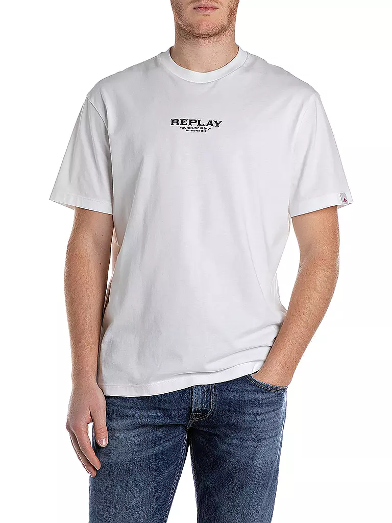 REPLAY | T-Shirt NAVARO | weiss