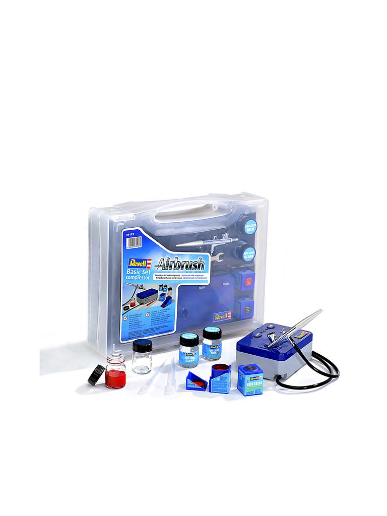 REVELL Airbrush Basic Set mit Kompressor transparent