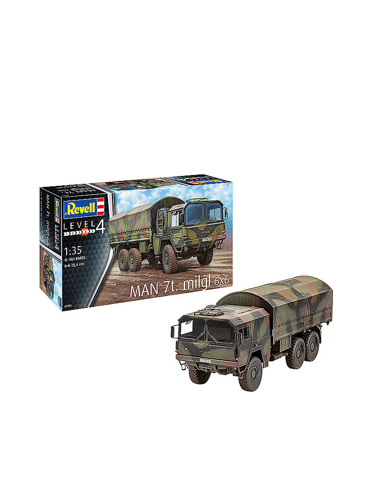 REVELL | Modellbausatz -  MAN 7t milgl 6x6 03291 | keine Farbe