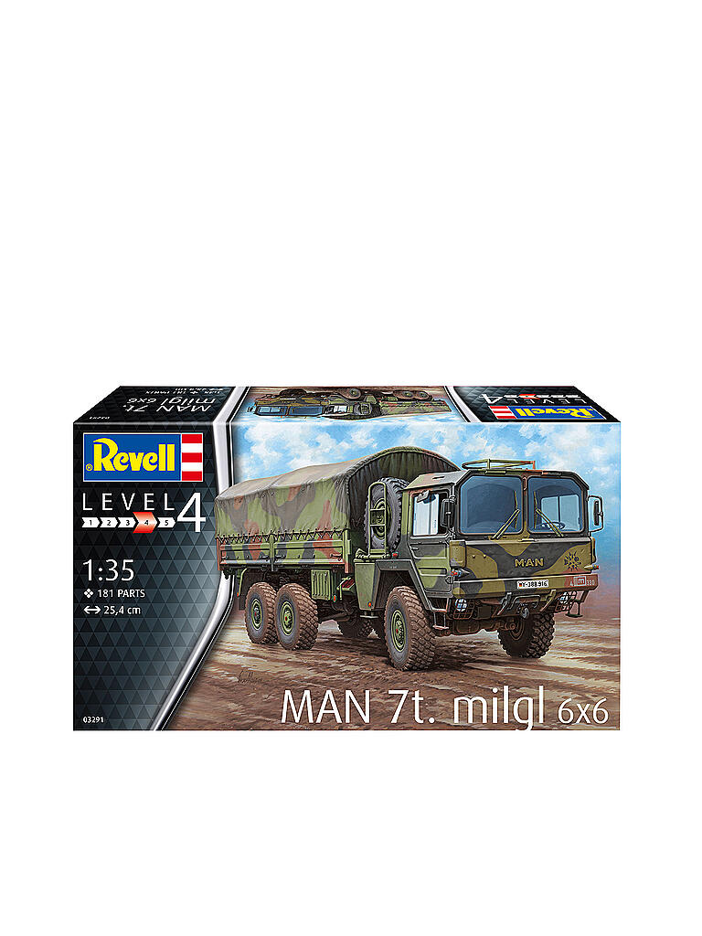 REVELL | Modellbausatz -  MAN 7t milgl 6x6 03291 | keine Farbe