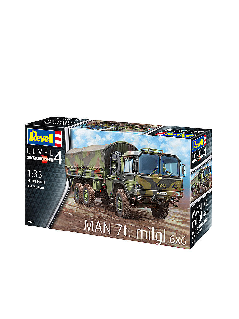 REVELL | Modellbausatz -  MAN 7t milgl 6x6 03291 | keine Farbe