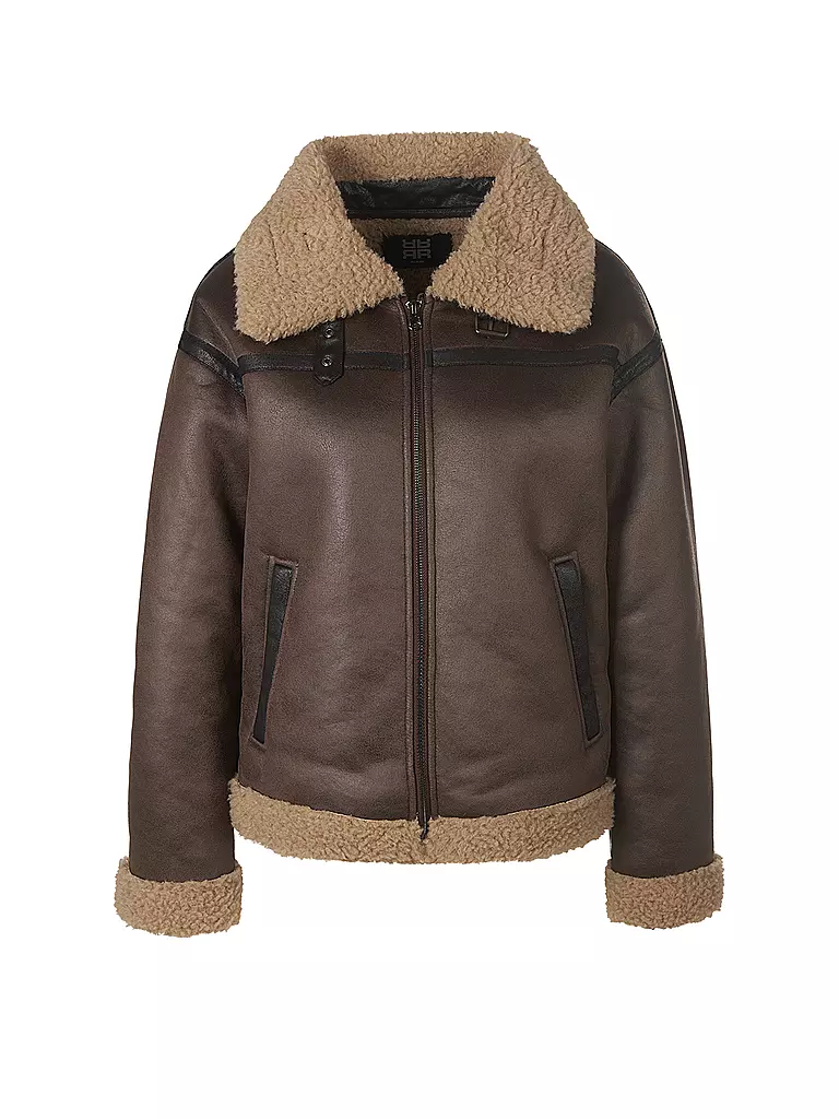 RIANI | Jacke in Lederoptik  | braun