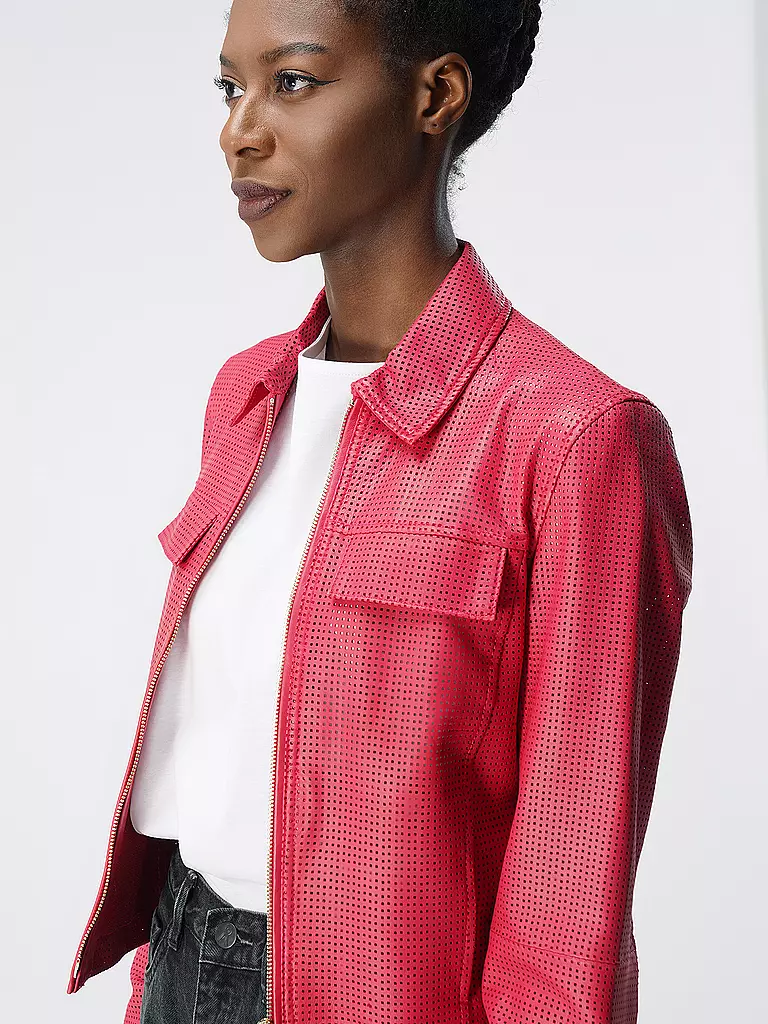 RIANI | Lederjacke | pink