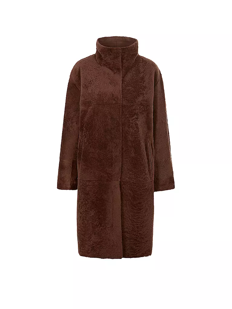 RIANI | Shearling Mantel  | braun