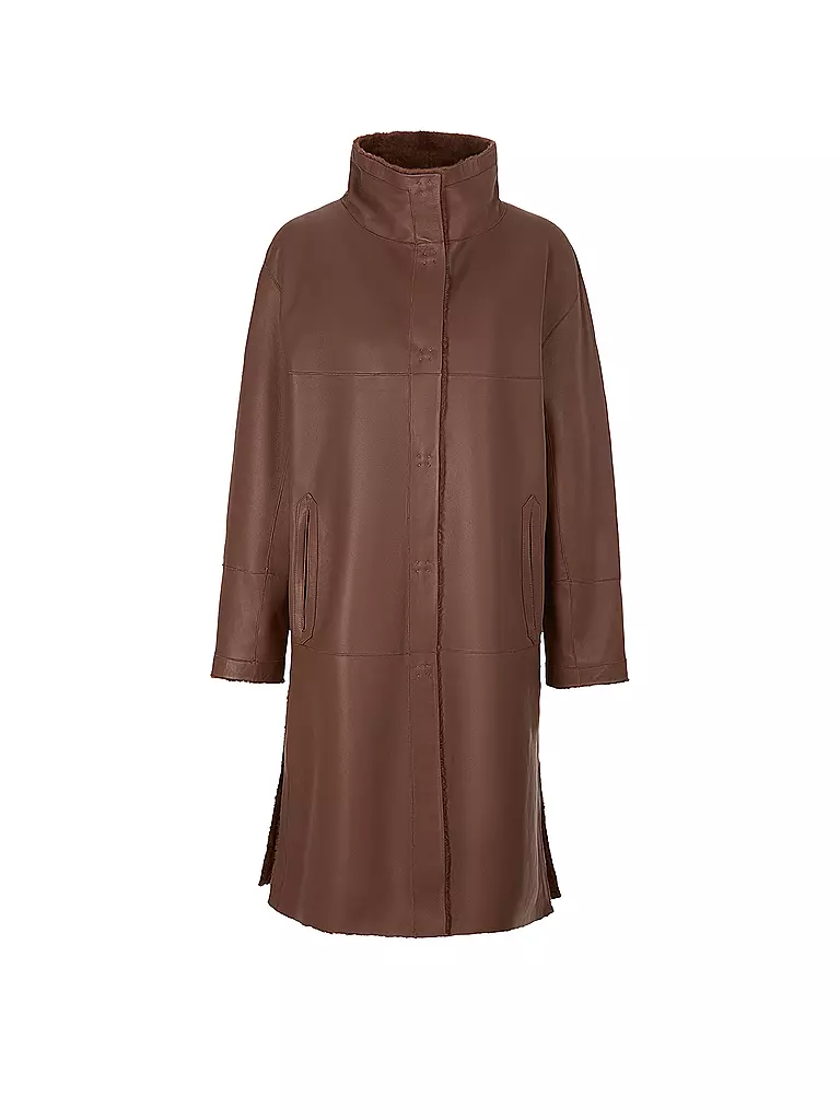 RIANI | Shearling Mantel | braun