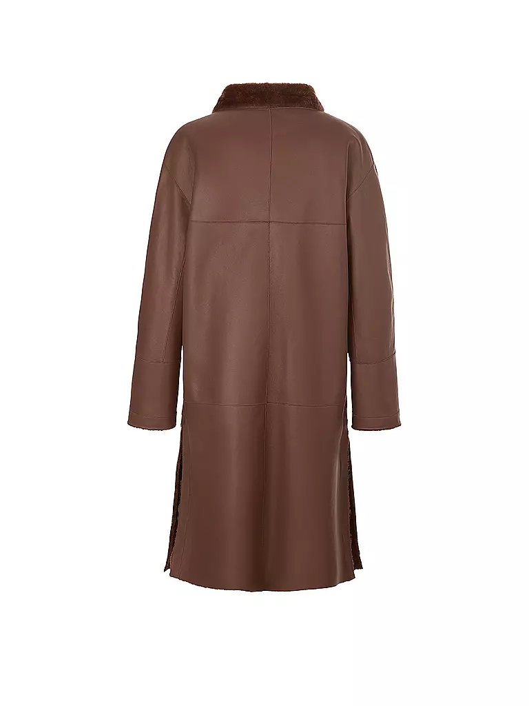 RIANI | Shearling Mantel | braun