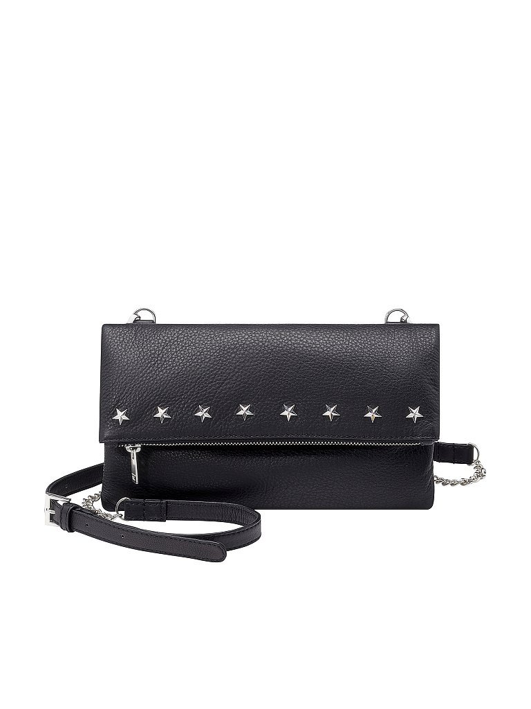 RICH & ROYAL Lederclutch schwarz