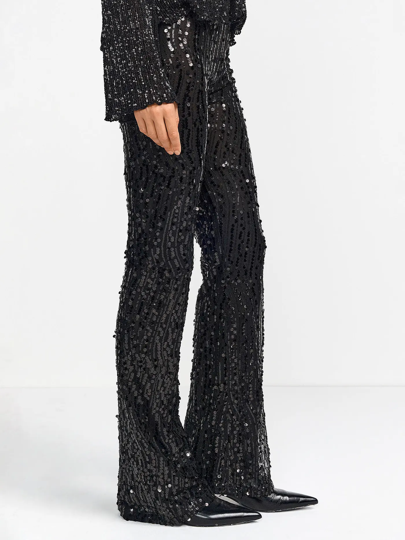RICH & ROYAL | Hose Flared Fit | schwarz