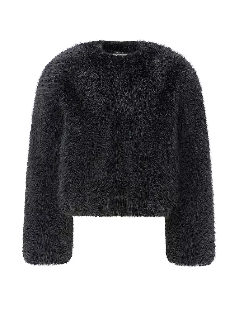 RICH & ROYAL | Jacke in Felloptik  | Schwarz