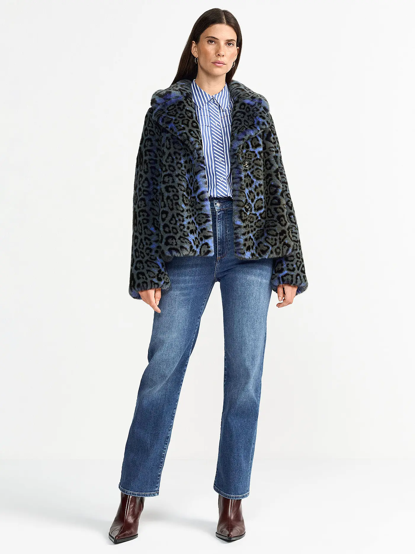 RICH & ROYAL | Jacke in Felloptik  | blau