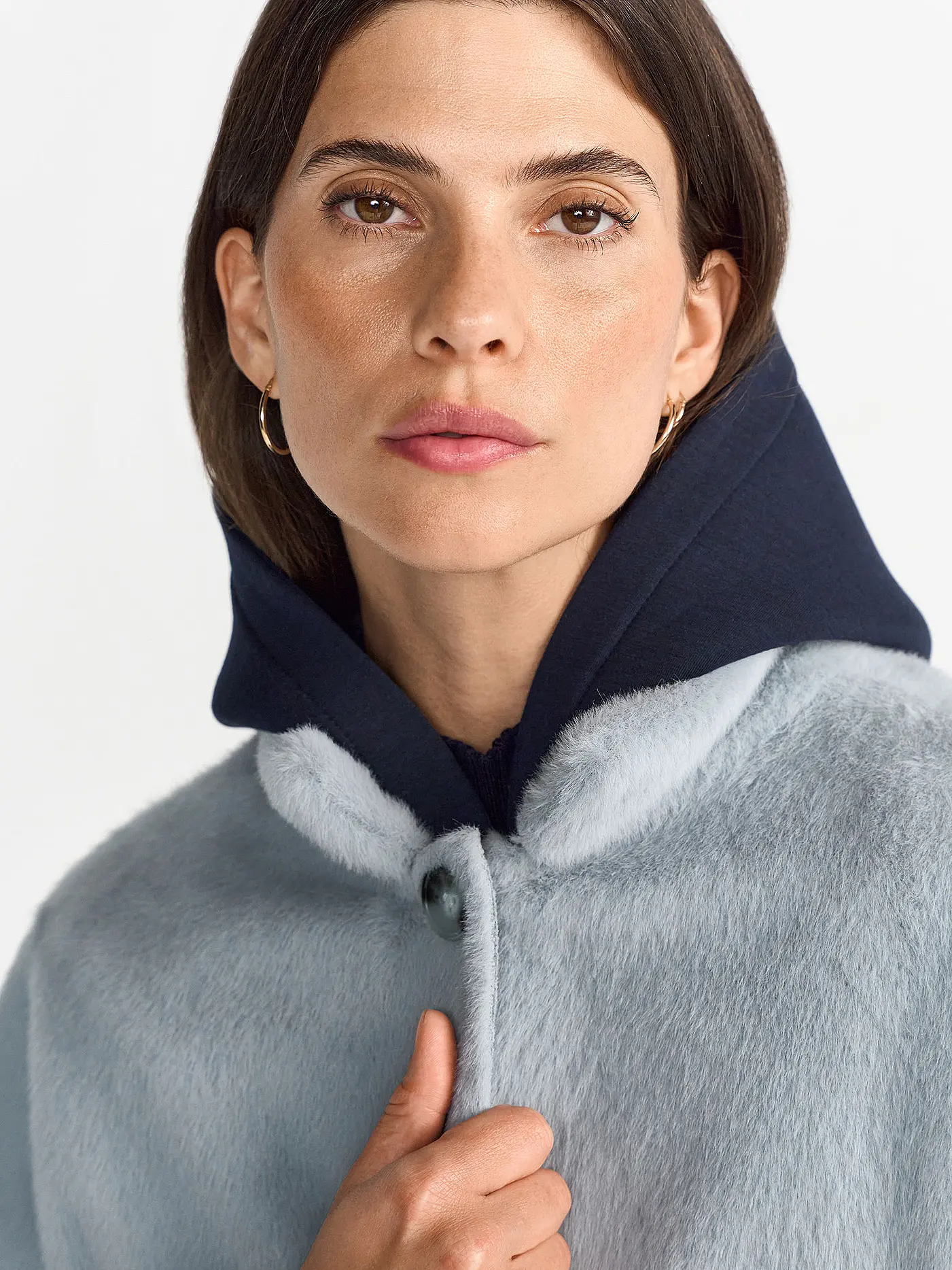 RICH & ROYAL | Jacke in Felloptik  | hellblau