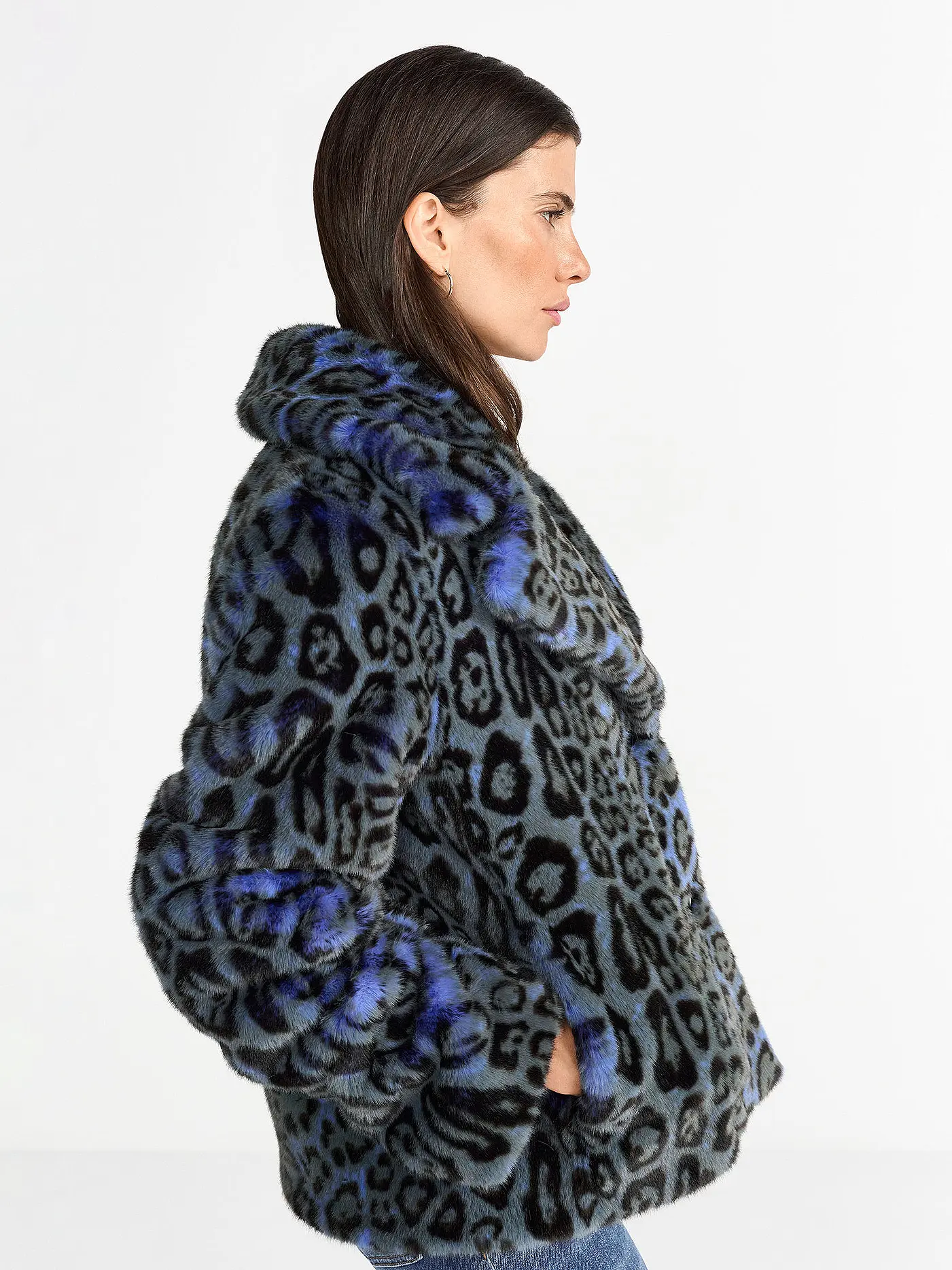 RICH & ROYAL | Jacke in Felloptik  | blau