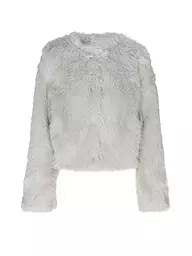 RICH & ROYAL | Jacke in Felloptik | silber