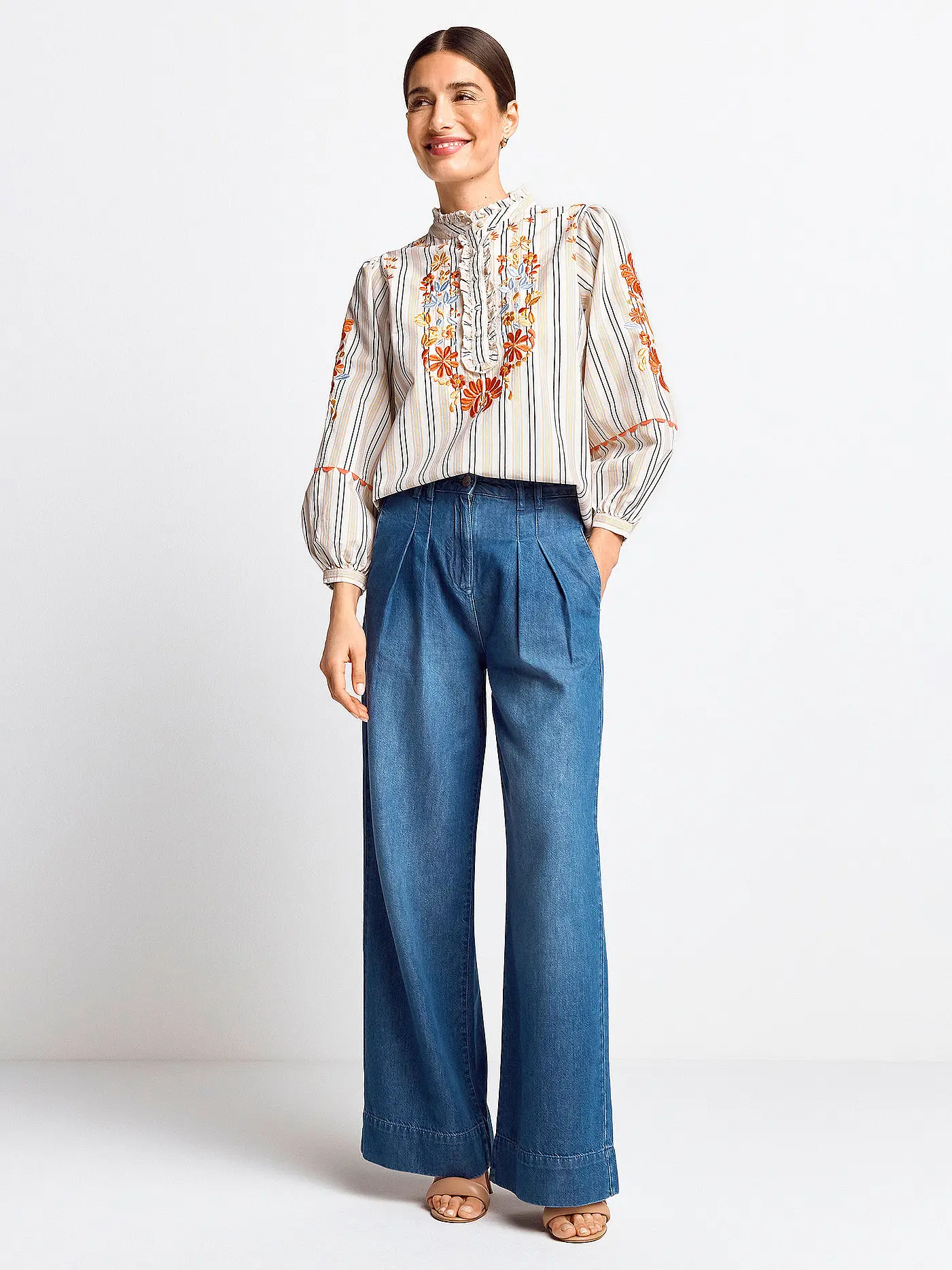 RICH & ROYAL | Jeans Wide Leg  | blau