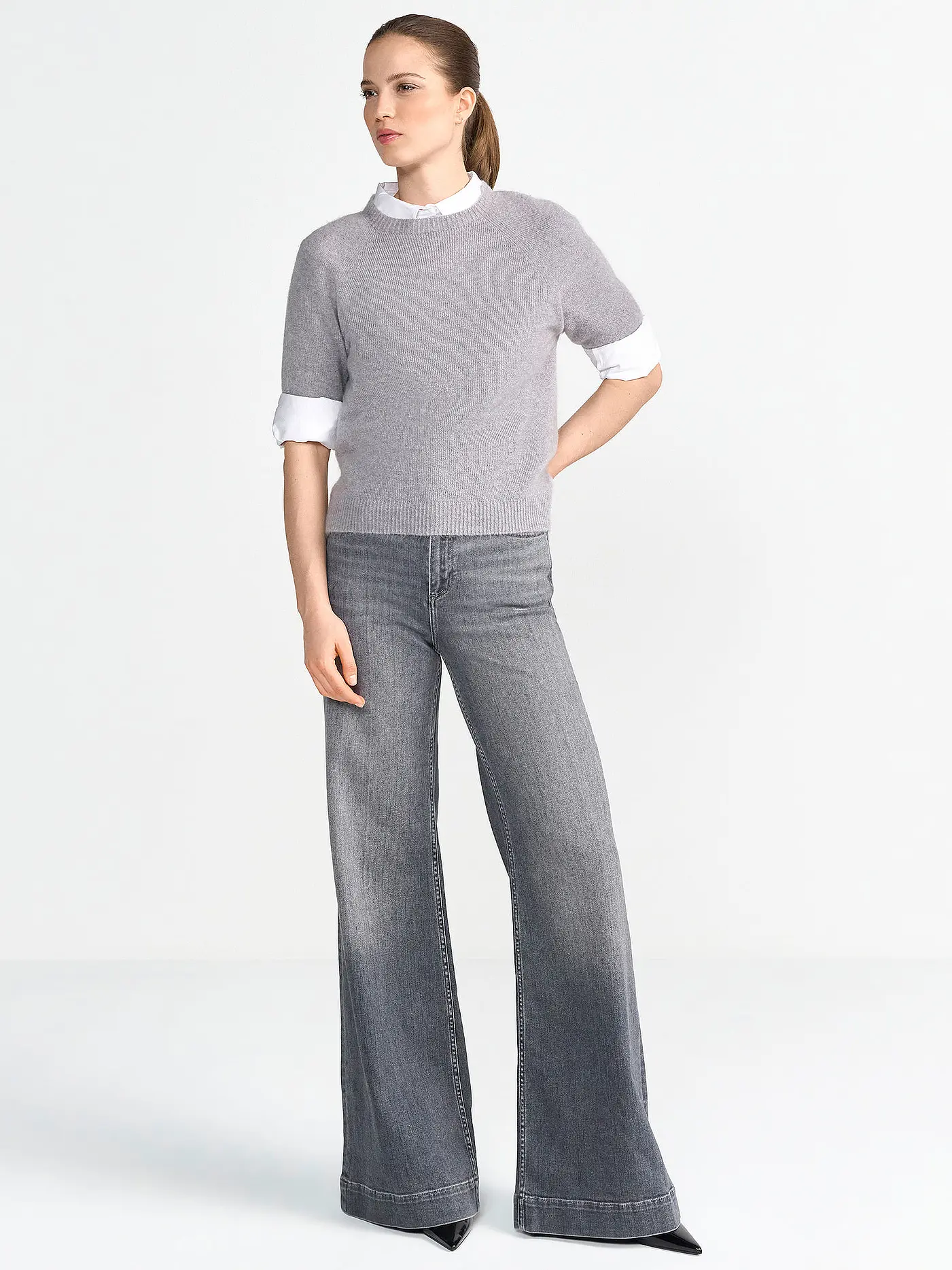 RICH & ROYAL | Jeans Wide Leg  | grau